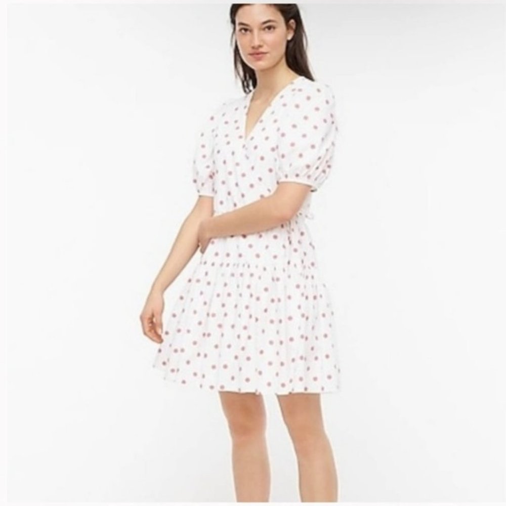 J. Crew Poplin Polka Dot Wrap Dress